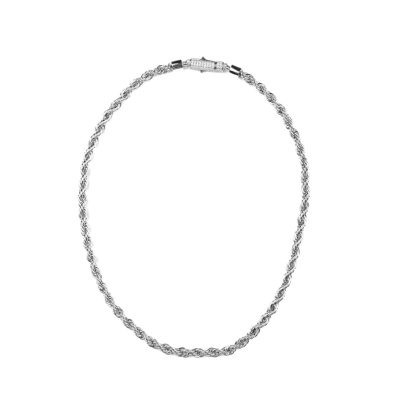 White Gold Rope Chain - 6mm
